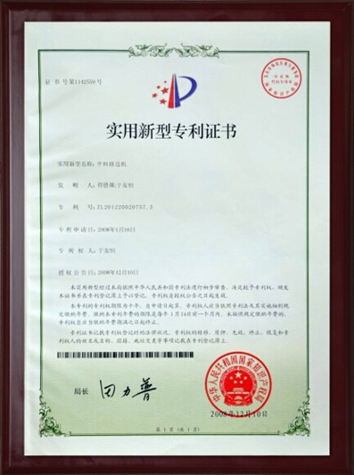 Patent Certificate